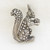 Vintage marcasite set Squirrel brooch marked 800