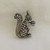 Vintage marcasite set Squirrel brooch marked 800