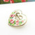 Vintage silver hand painted rose enamel heart brooch by Opro