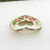 Vintage silver hand painted rose enamel heart brooch by Opro
