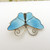 Vintage silver & aqua blue enamel butterfly brooch by David Andersen