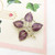 Scandinavian silver & purple enamel leaves brooch by Aksel Holmsen