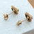 9ct yellow gold Emerald stud earrings