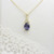 9ct gold Iolite & diamond pendant on 9ct 18" chain