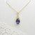 9ct gold Iolite & diamond pendant on 9ct 18" chain