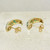 Vintage 9ct yellow gold emerald & diamond pave' set earrings H/M 2000