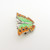 Vintage orange & green enamel butterfly brooch marked Sterling Silver