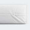 Closeup image of the zipper cover on a vinyl zippered box spring cover.