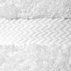 Close up detail of the dobby border on a Welington bath towel.