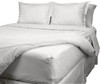Queen T-250 Low-Wrinkle Eco-Fill White Dobby Stripe Comforters
