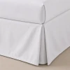 Palmetto solid white pleated bed skirt detail.