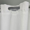 Palmetto White 1-Piece Waffle-weave polyester fabric No-hook shower curtain.