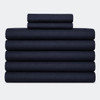 Institutional sheets stacked in navy color