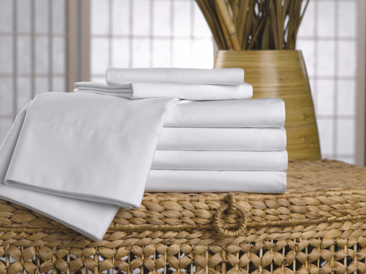 SoftTouch 110 GSM Microfiber Flat Bed Sheets, White Luxury Double