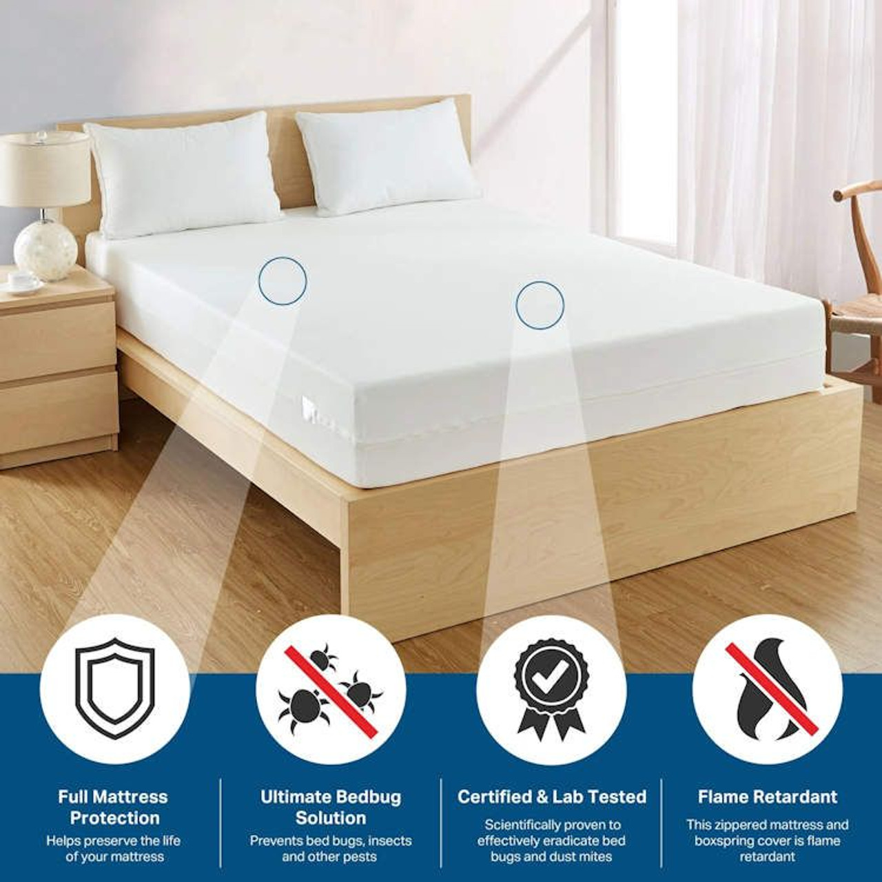 Bed Bug Mattress Cover - Prevent Bugs from Getting In and Out