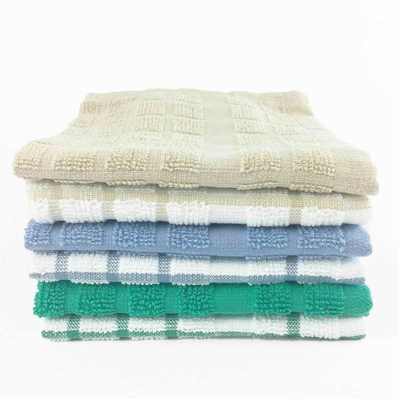 Natural Cotton Terry Dish Cloths Dish Rags, Soft And Absorbent