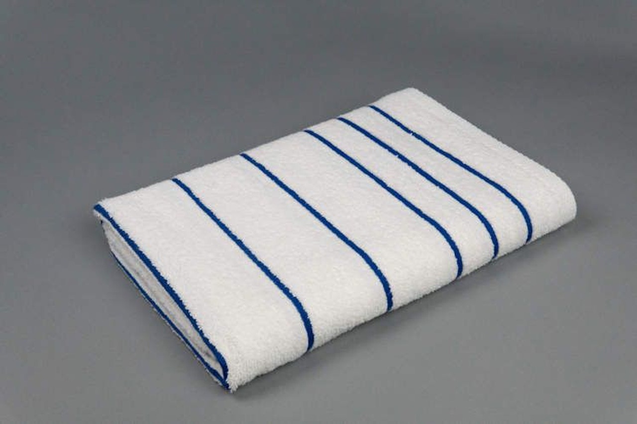 Resort Striped Pool Towel, Navy - Standard Textile Home
