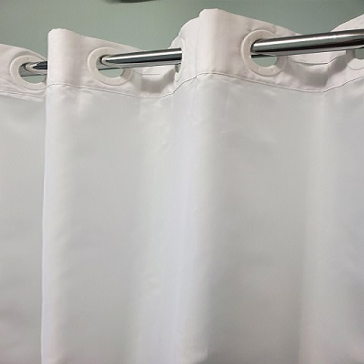 Basic No-Hook Shower Curtains, White