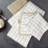 Beige and white color bulk kitchen towels.