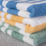 Oxford Tropical Stripe Pool Towels, 30x60, 9 lb./dz, 2-Ply Ringspun 100% Cotton, Fade Resistant Stripes