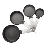 4 Piece Measuring Cup Sets - Culinary Edge Stainless Steel Handles with Black Cups
