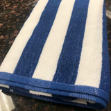 Oxford Royal Blue Cabana Stripe Pool Towels