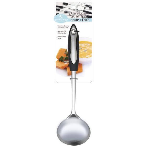 Culinary Edge Premium Quality Stainless Steel Soup Ladles with SureGrip Handles