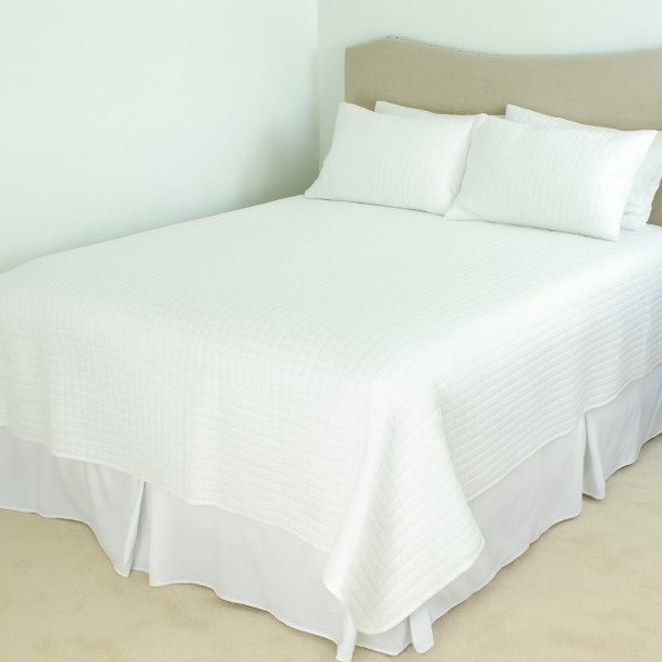 White Quilted Coverlet Set