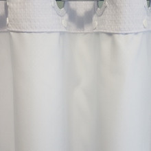 Palmetto Basic white 68"x70" No-Hook replacement polyester fabric shower liner.
