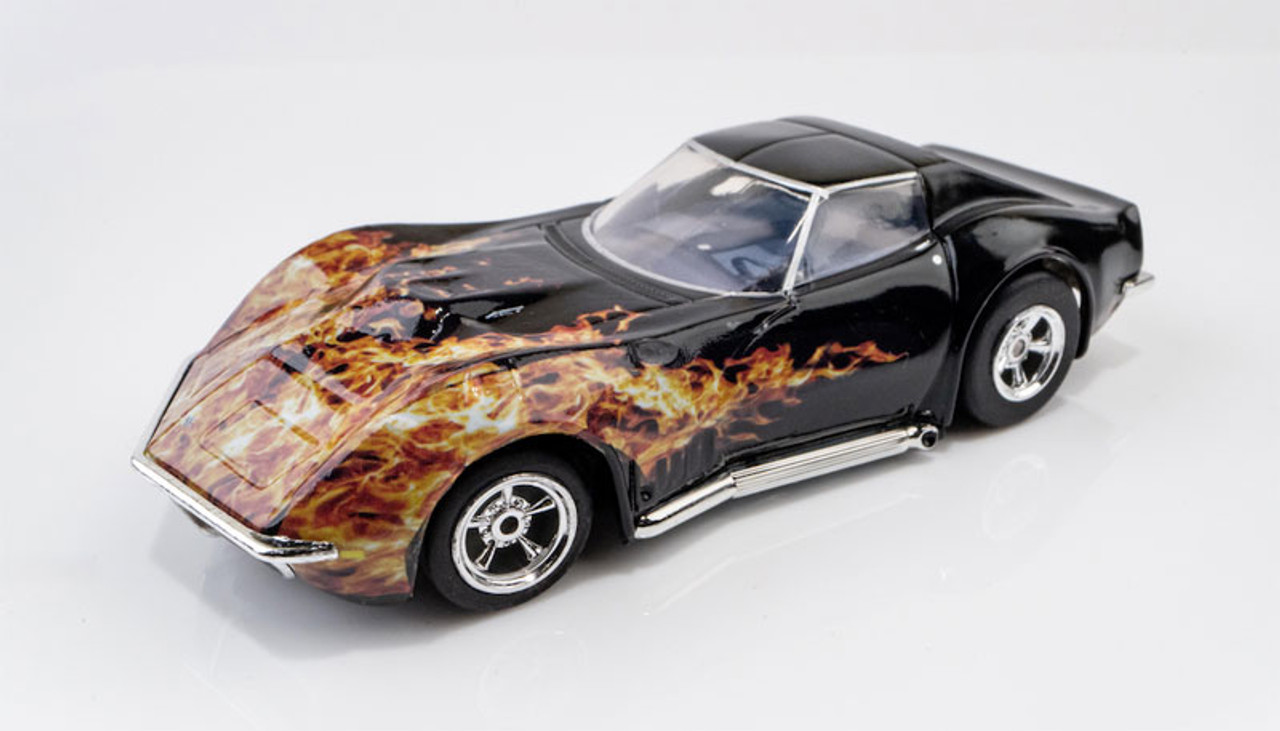 AFX 1968 Corvette 427 Black Flame Mega G+ HO Slot Car