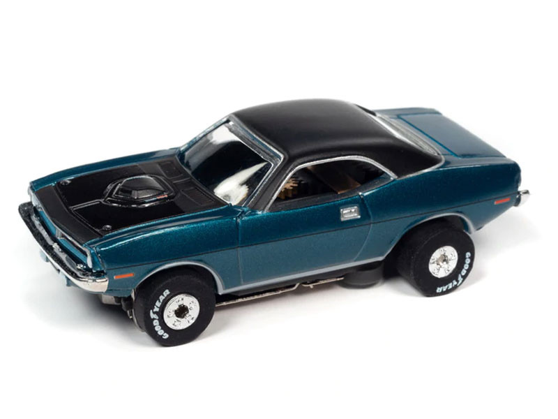 Auto World 1970 Plymouth Cuda (Teal) Thunderjet HO Slot Car