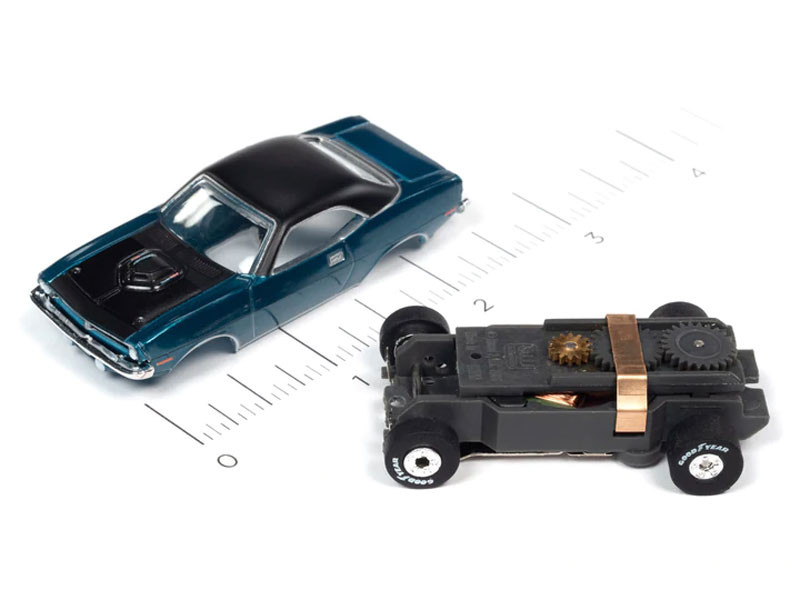 Auto World 1970 Plymouth Cuda (Teal) Thunderjet HO Slot Car