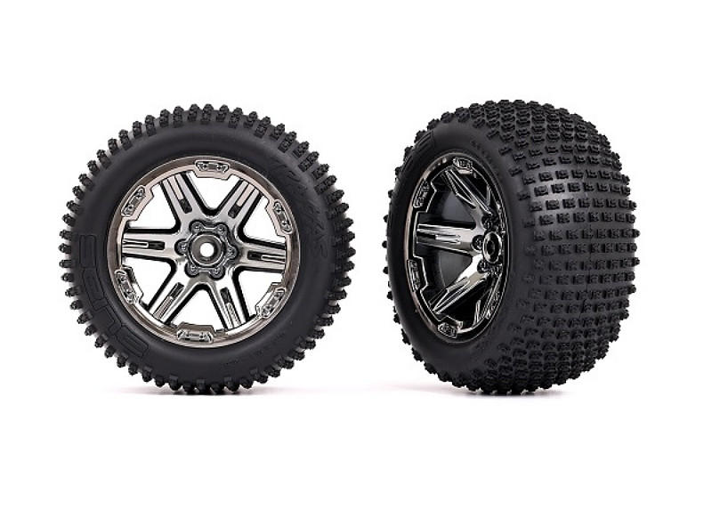 Traxxas 2.8” TSM-Rated Alias Tires & Wheels (RXT Black Chrome, 2WD
