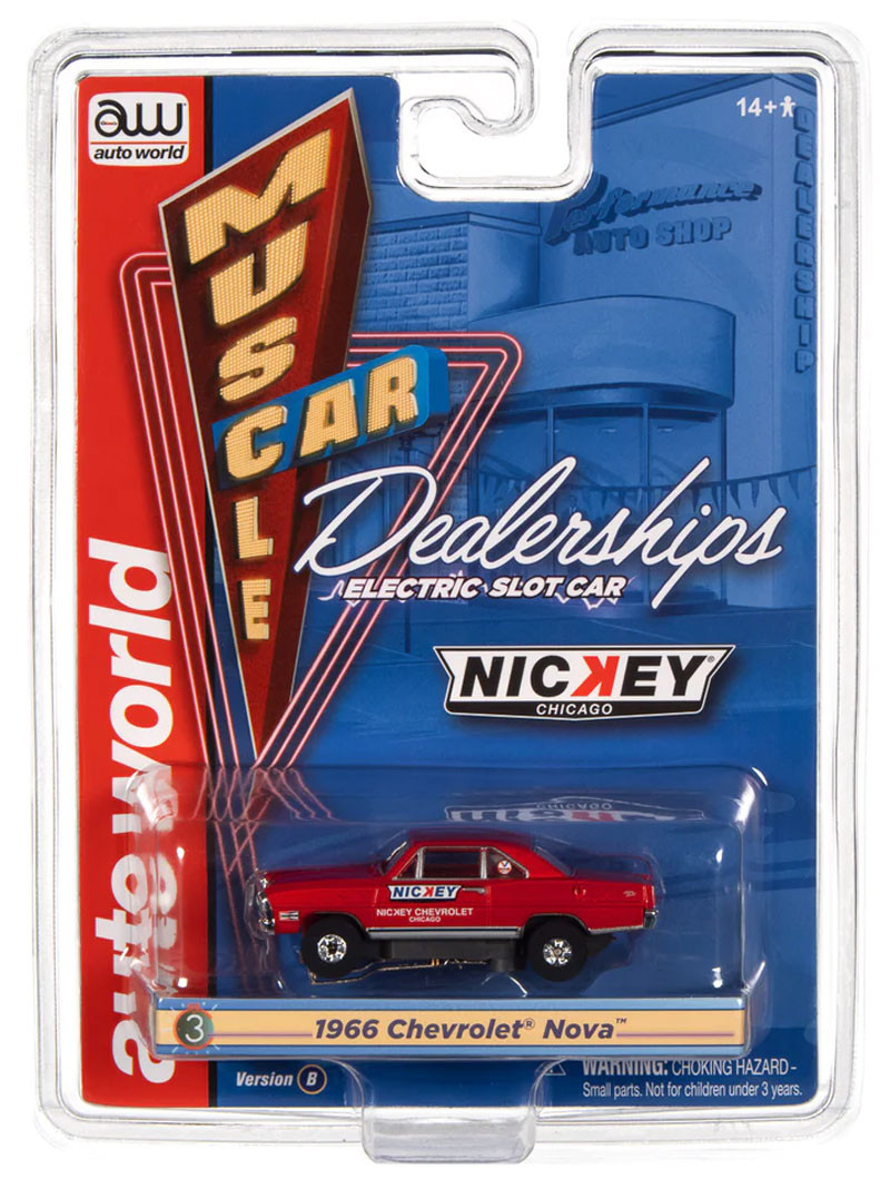 Auto World 1966 Chevrolet Nova (Red) Nickey Thunderjet HO Slot Car