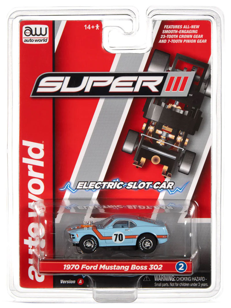 Auto World 1970 Ford Mustang Boss 302 (Gulf Blue) Super III HO