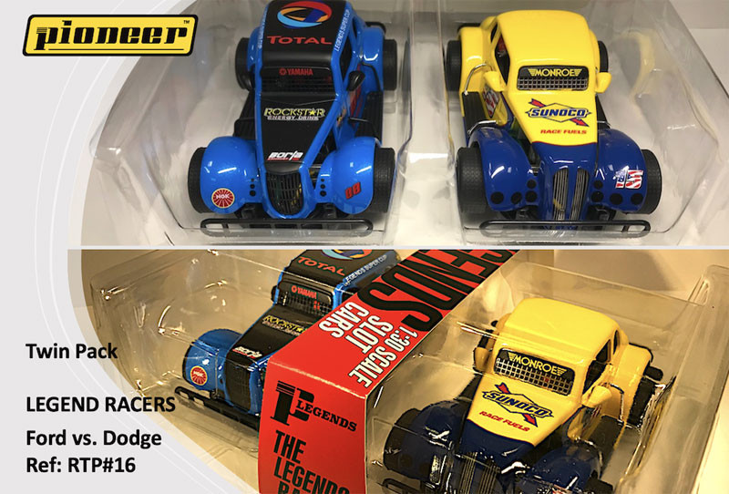 Pioneer Legends Racing Twin Pack - Ford vs Dodge 1/32 Slot Car