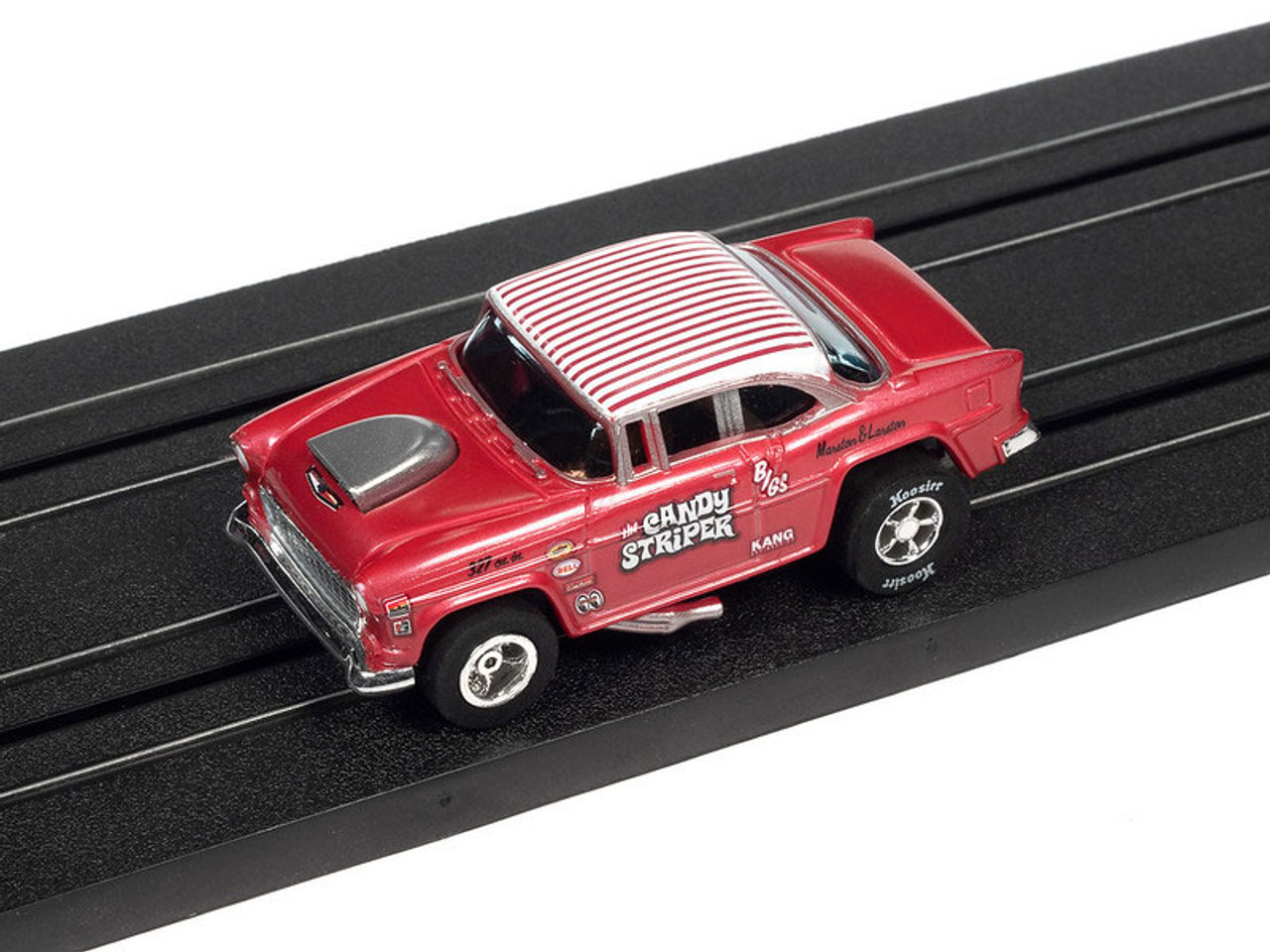 Auto World 1955 Chevy Bel Air Gasser (Candy Striper Tribute) X-Traction HO  Slot Car