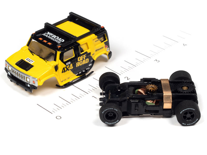 Auto World 2005 Hummer H2 (Yellow) X-Traction HO Slot Car