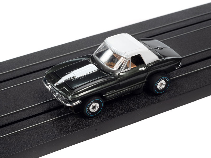 67 Chevy Corvette C2☆カスタム☆HOスロットカー Auto World 1967 Chevrolet Corvette (Black) Thunderjet HO Slot Car