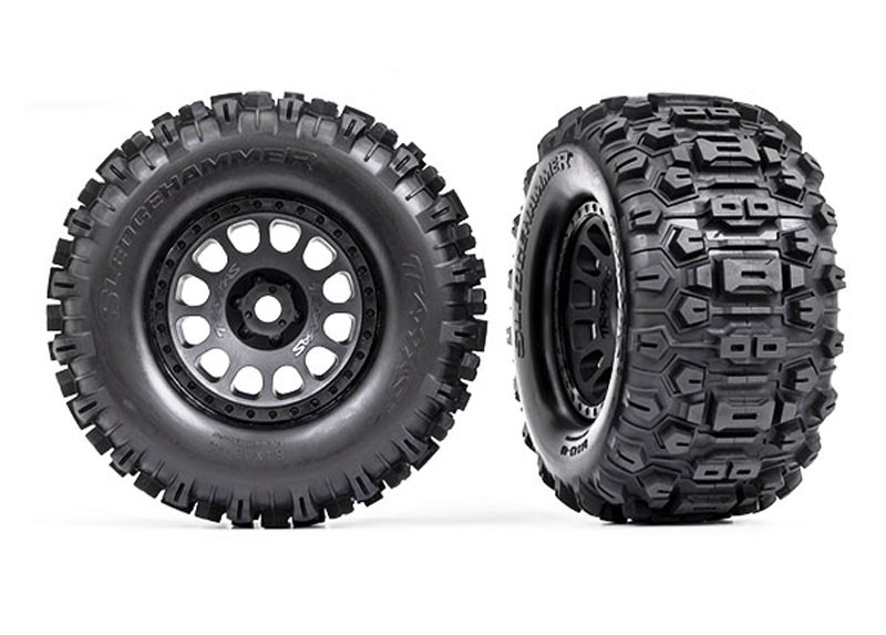 Traxxas Sledgehammer Tires Pre-Mounted w/Foam Inserts Race Black