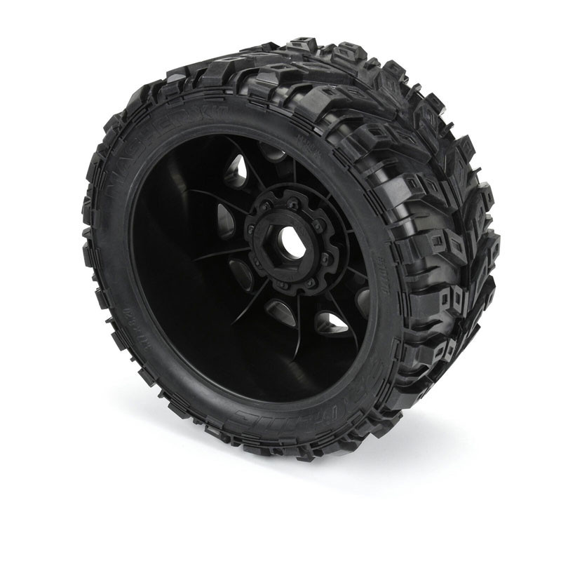 ホビーラジコン PRO LINE MASHER Pro-Line Masher X HP BELTED 5.7” Tires MTD 24mm Blk Raid 8x48 Hex F/R