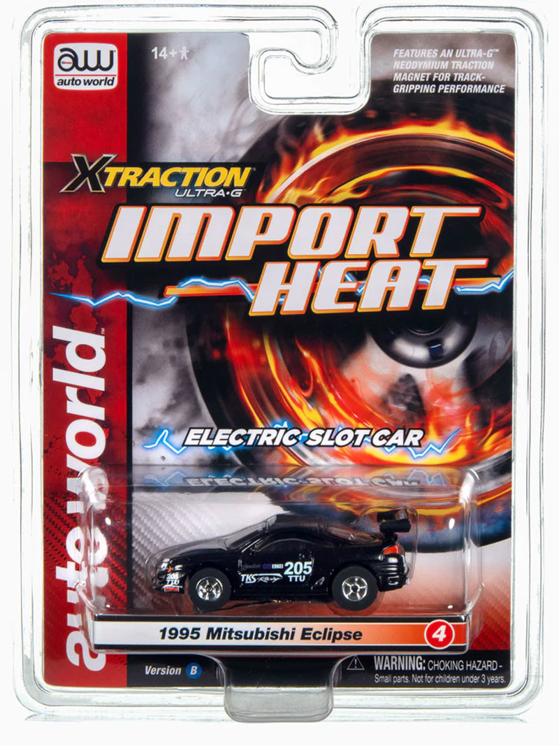 Auto World 1995 Mitsubishi Eclipse (Black) X-Traction HO Slot Car