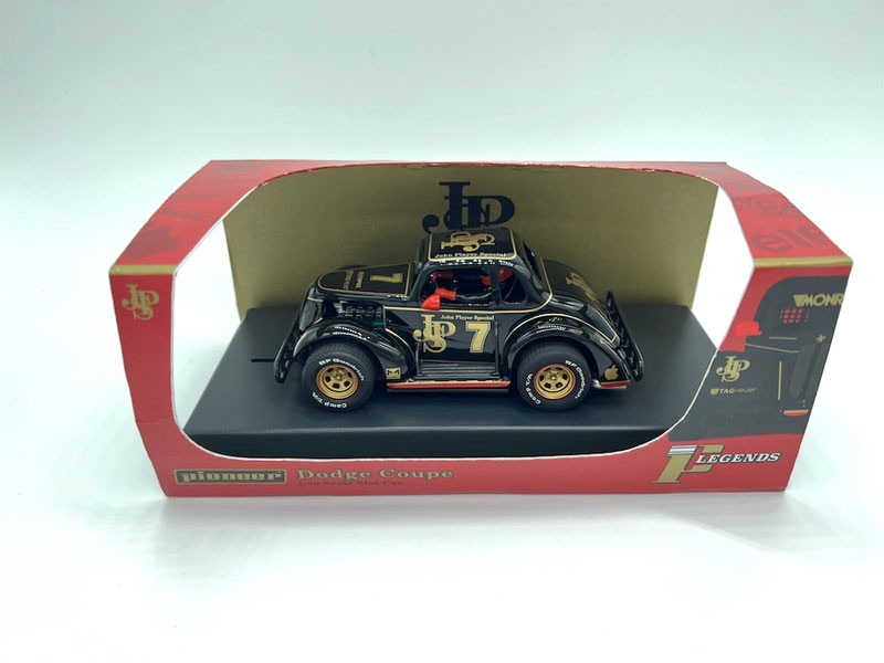 Pioneer 1937 Dodge Coupe Legends Racer #7 JPS Black 1/32 Slot Car