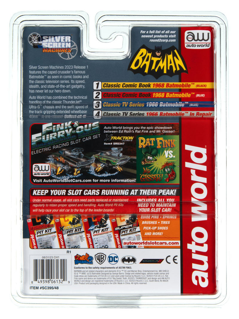 Auto World Classic Comic Book 1968 Batmobile (Black) Thunderjet HO