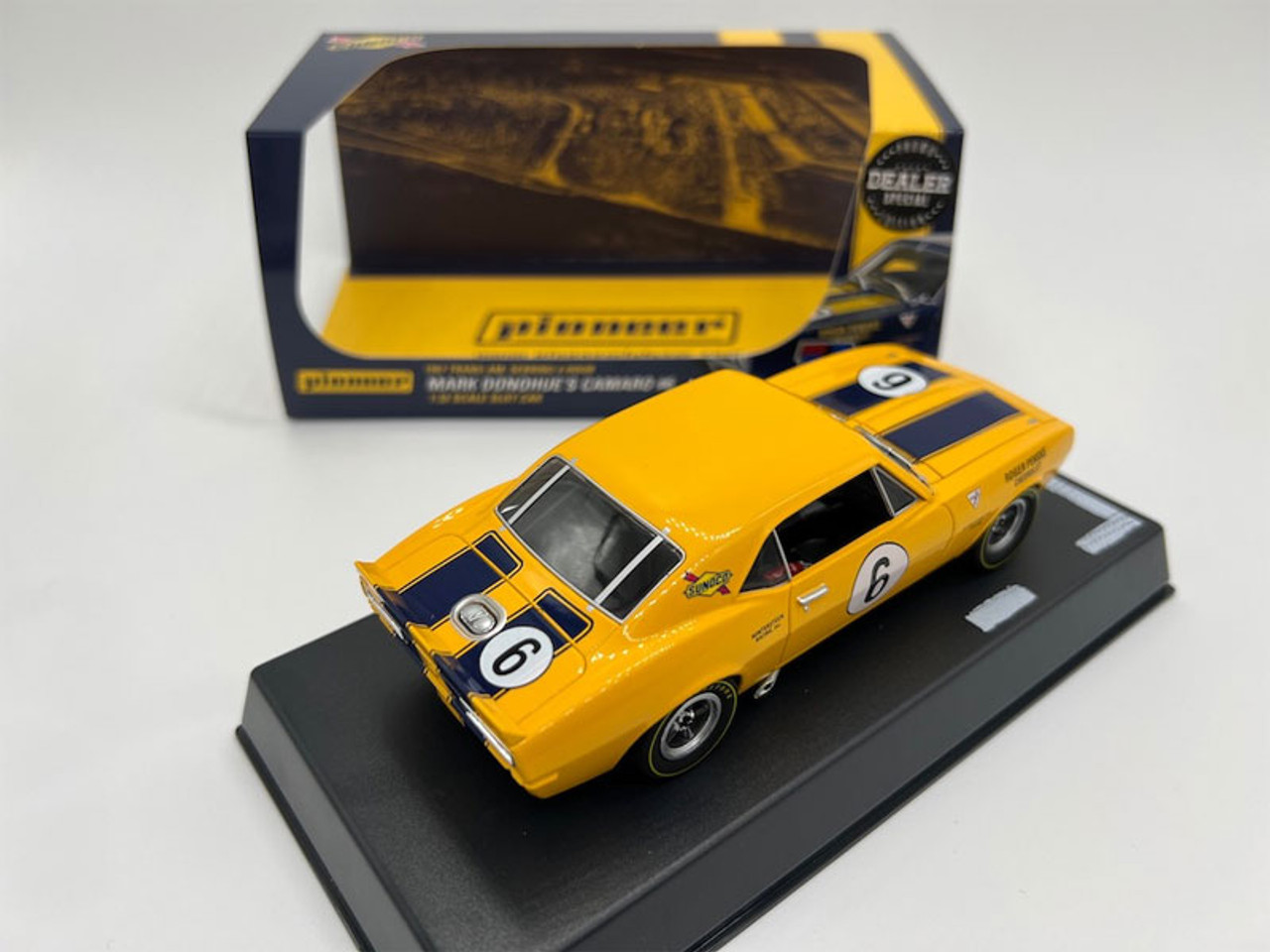 Pioneer 1967 Trans-Am Penske Sunoco (Yellow) Camaro #6 Mark Donohue 1/32  Slot Car - DEALER SPECIAL