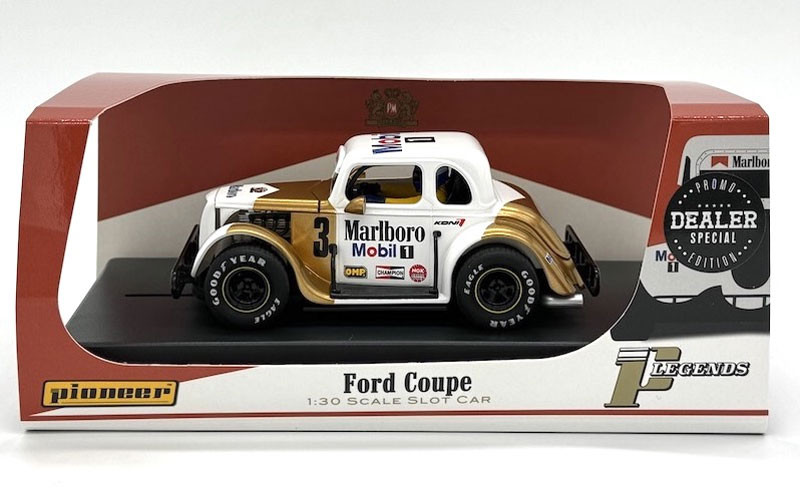 Pioneer 1934 Ford Coupe Legends Racer #3 (Gold/White) 1/32 Slot