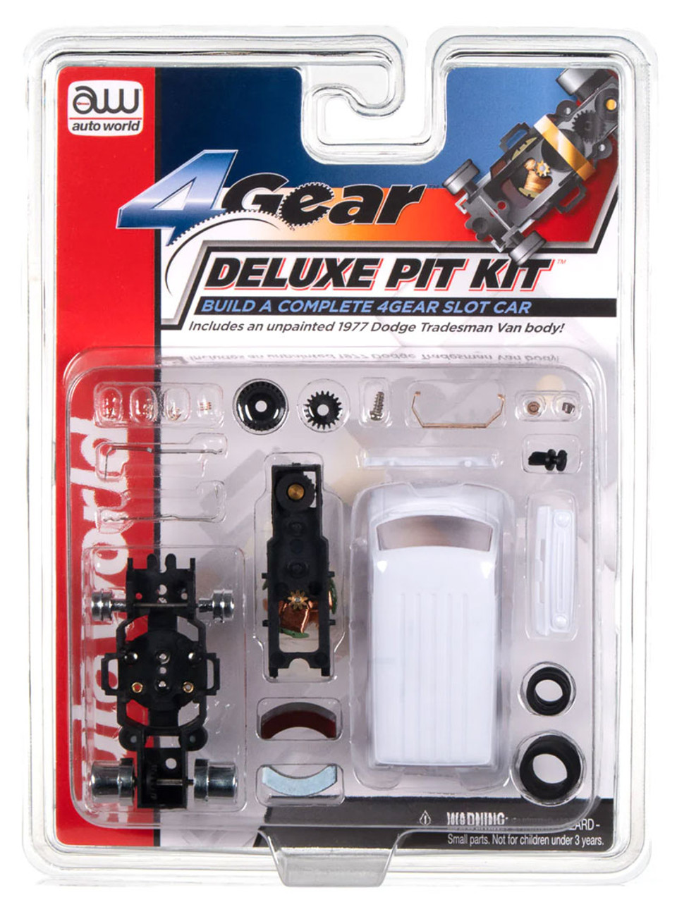 Auto World Dodge Delivery Van ☆HOスロットカー Auto World 4Gear 1973 Dodge Delivery Van (White Body w/ Red