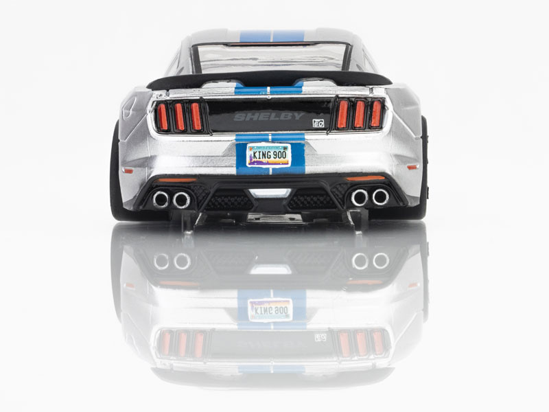 AFX 2022 Shelby Mustang GT500KR Silver/Blue Mega G+ HO Slot Car