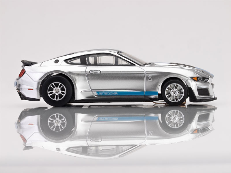 AFX 2022 Shelby Mustang GT500KR Silver/Blue Mega G+ HO Slot Car