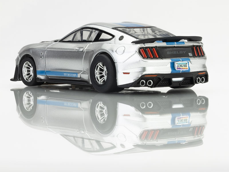 AFX 2022 Shelby Mustang GT500KR Silver/Blue Mega G+ HO Slot Car